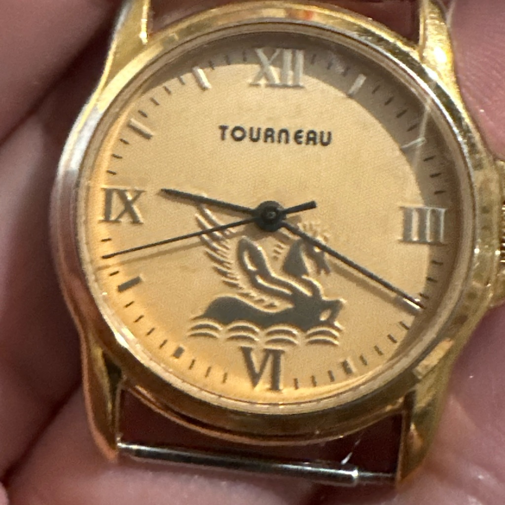 Tourneau Gold Watch With Roman Numerals